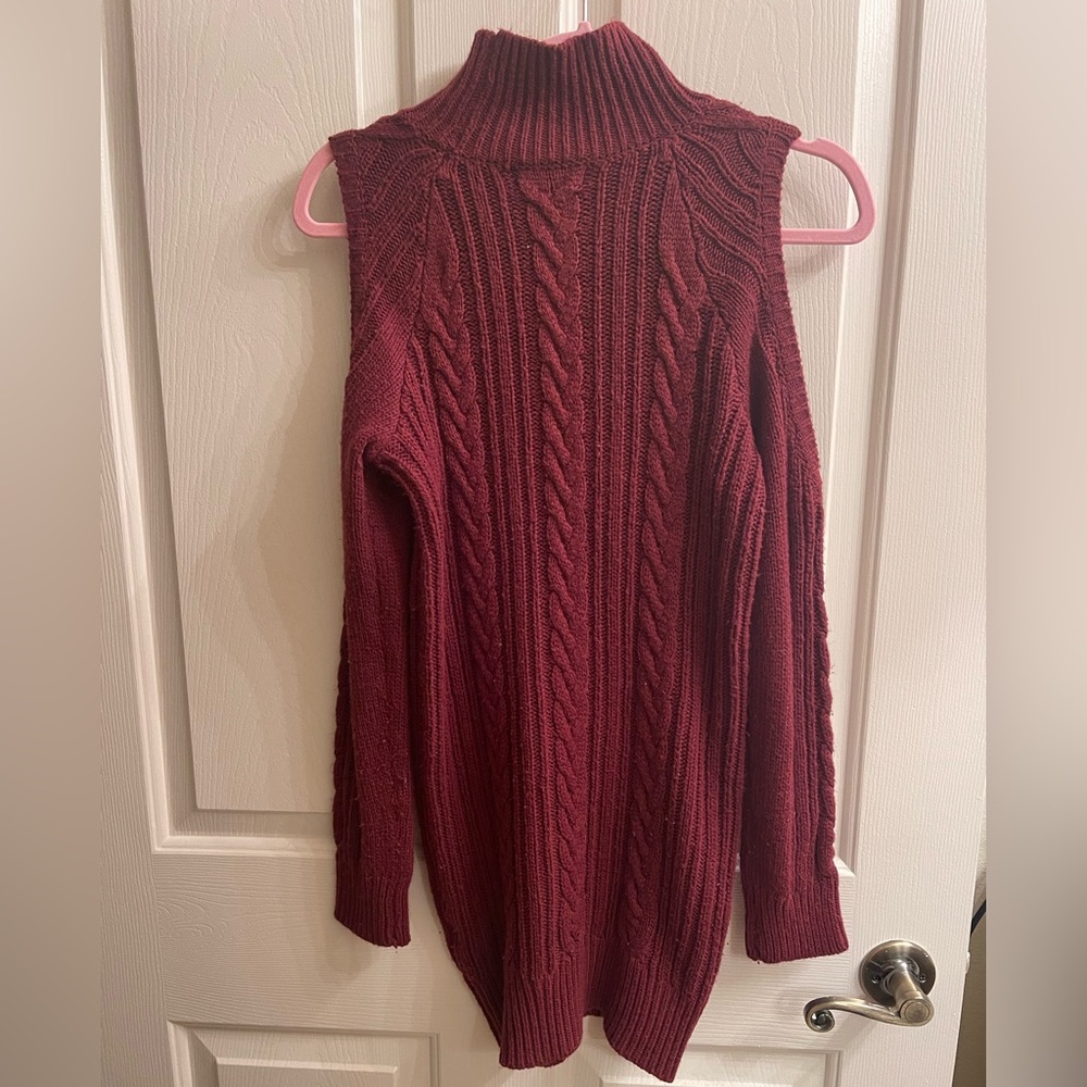 Fashion Nova Burgundy Knit Sweater Dress